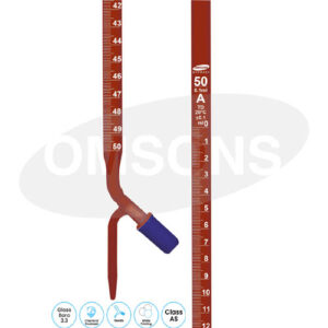 Burettes Rotaflow Key with PTFE Needle Valve Amber NABL _ESMC, Germany
