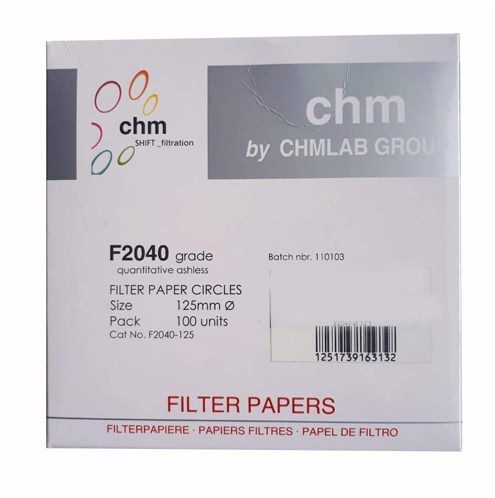 12.5cm/125mm CHM F2040 no.40 filter paper
