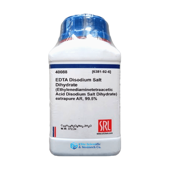 EDTA Disodium Salt Dihydrate Extrapure AR (C10H14N2O8Na2.2H2O), 99.5% 100Gm