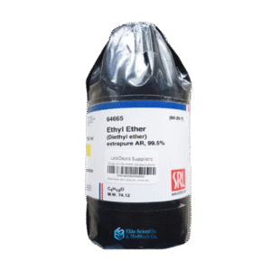 Ethyl Ether (Diethyl ether) Extrapure AR Grade (C4H10O), 99.5%, 500ml
