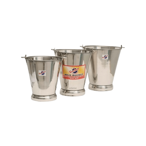 Stainless Steel Food Grade Milk Bucket & Lid 10 Liter with Lid, ESMC, Cowbell, India