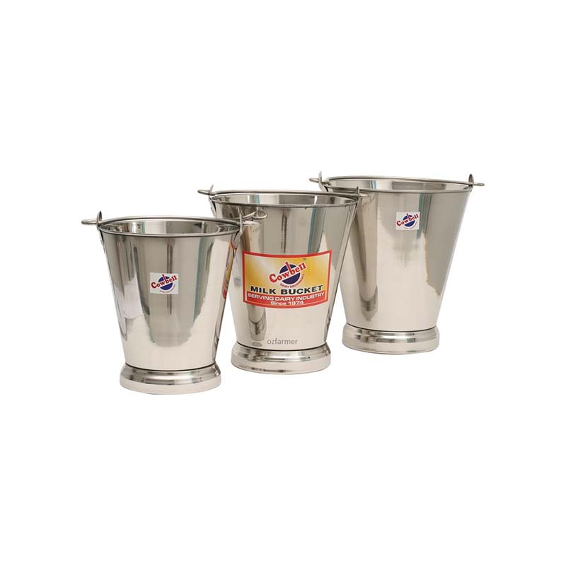 Stainless Steel Food Grade Milk Bucket & Lid 13 Liter with Lid, ESMC, Cowbell, India