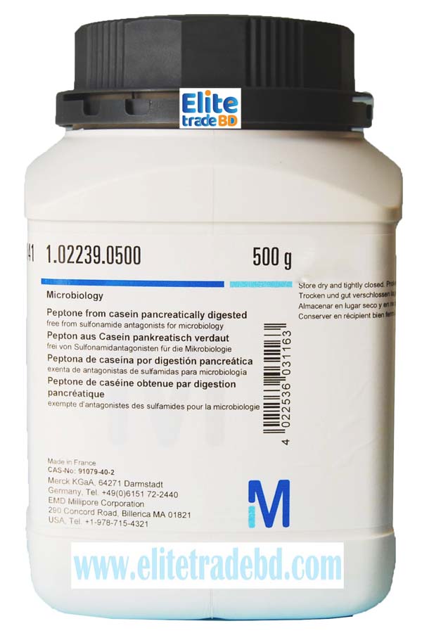 Peptone from casein pancreatically digested free from sulfonamide antagonists