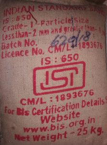 Indian Standard Sand, Grade-I, Physics Lab, India
