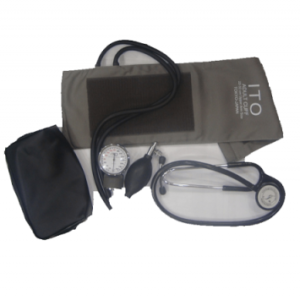 Blood pressure machine with stethoscope