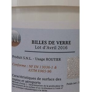 Glass marbles NF EN 13036-1 standard