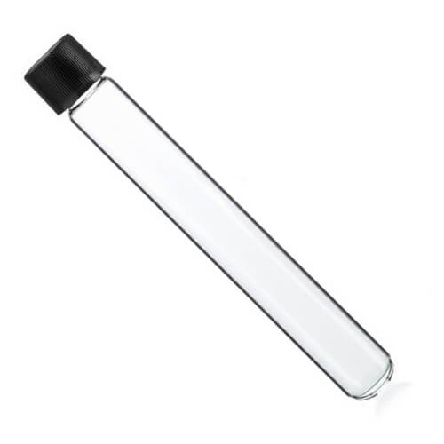 Test tube with black cap 6 inch Pyrex
