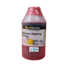 Safranine Staining Solutions, 125mL Safranine Staining Solutions, Safranine Staining Solutions India, Qualikems Safranine Staining Solutions, Indian Safranine Staining Solutions